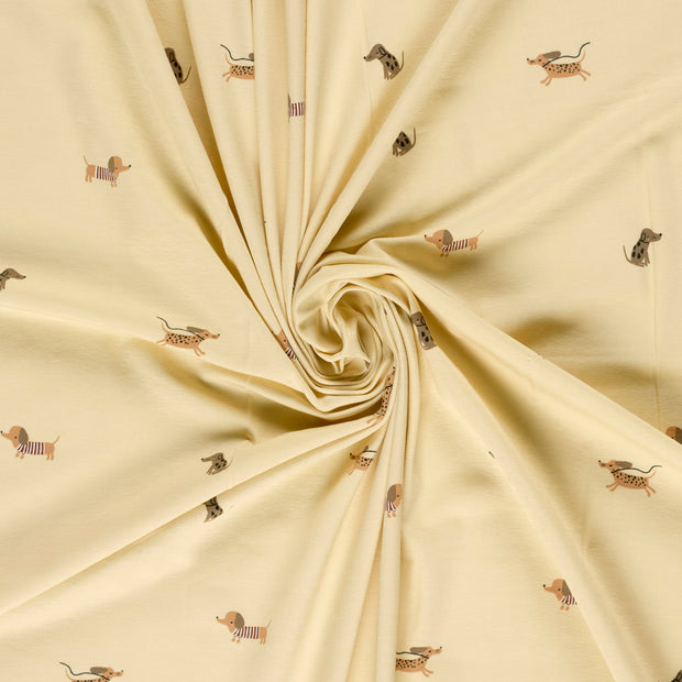 Jersey fabric Beige printed 