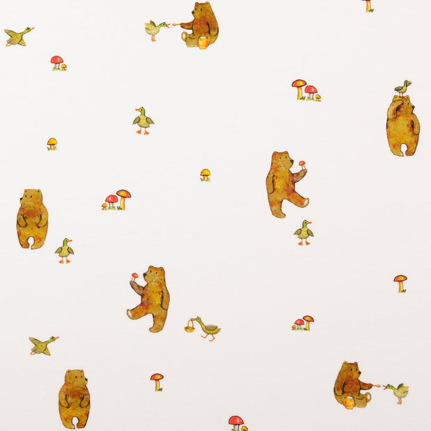 Jersey fabric Bears White
