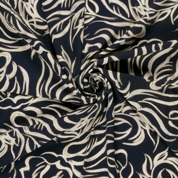 Viscose Twill fabric Navy printed 