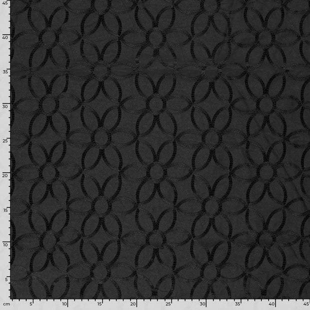  fabric Flowers Black