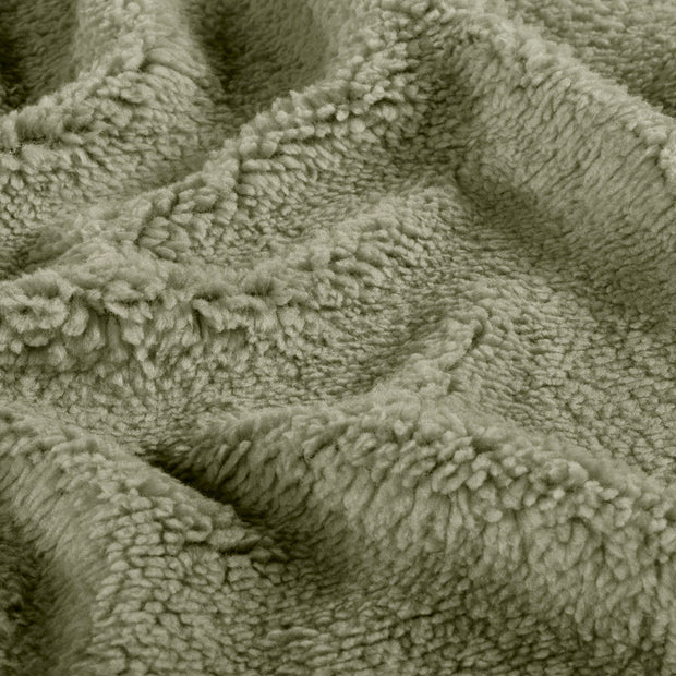 Sherpa Fleece fabrik Uni Olivgrün