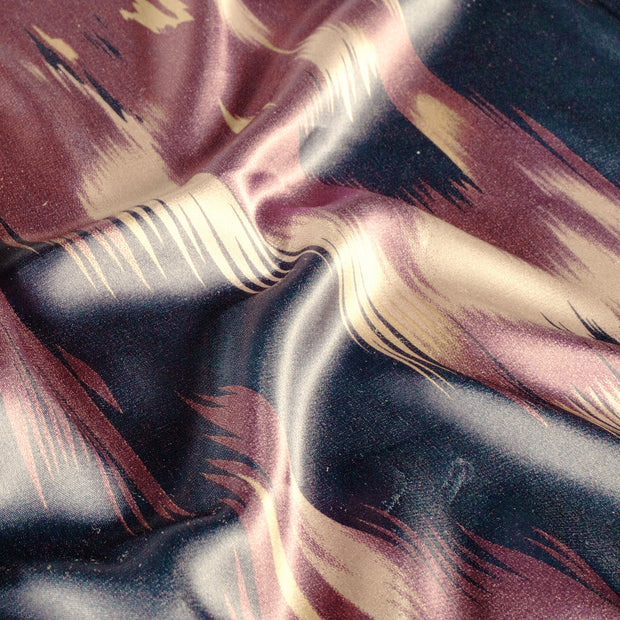 Satin tissu Abstrait Aubergine