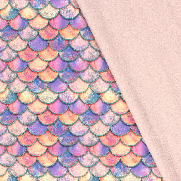 Softshell fabric Scales Light Pink
