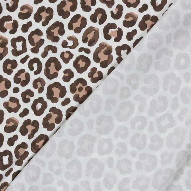 French Terry GOTS organic fabric Leopards digital printed 