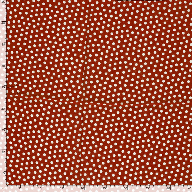 Bamboo Poplin fabric Dots Dark Red