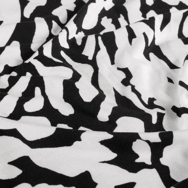 Viscose Vortex Jersey tissu Abstrait Noir