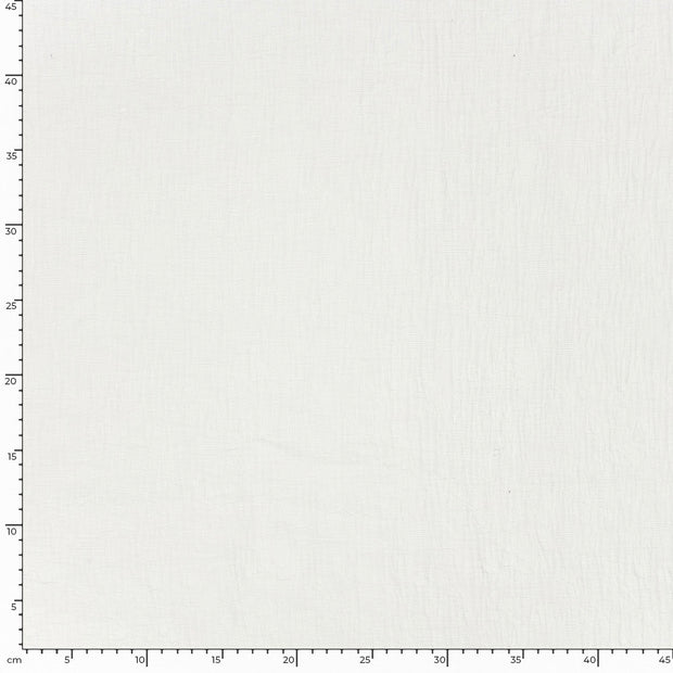 Coton Lin en Chaine et Trame tissu Feuilles Blanc cassé