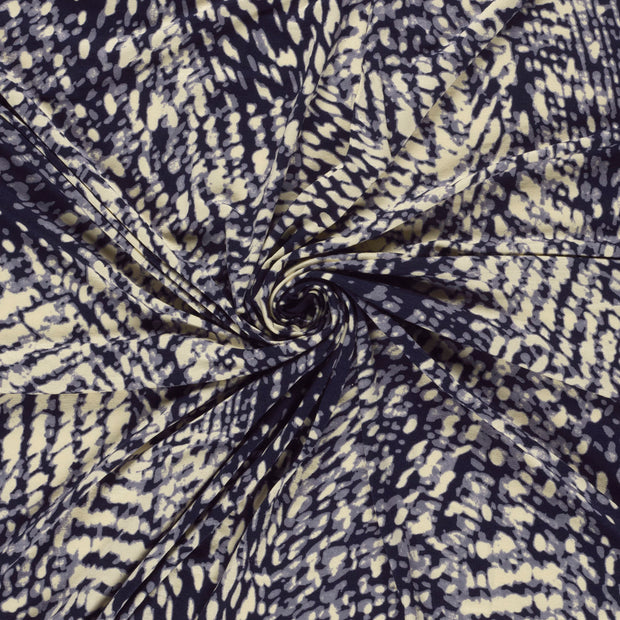 Viscose Vortex Jersey fabric Navy printed 