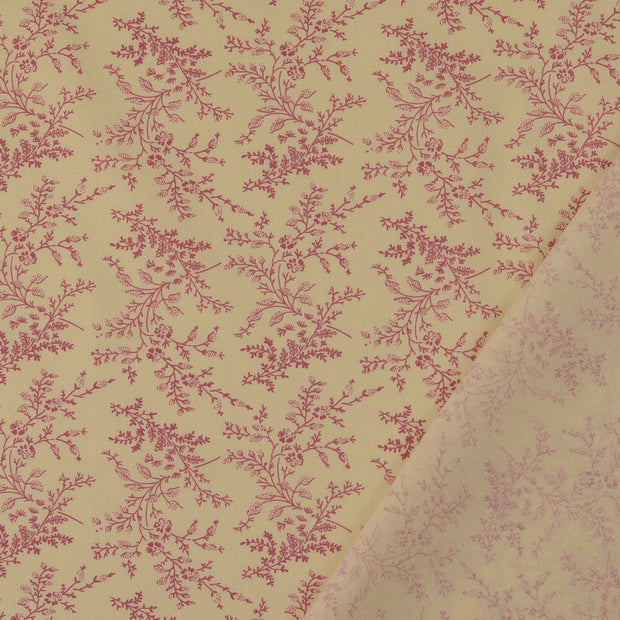 Algodón Popelina tela Rosa antiguo estampado 