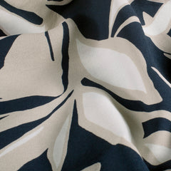 Viscose Nylon Crepe estampado Flores Azul marino