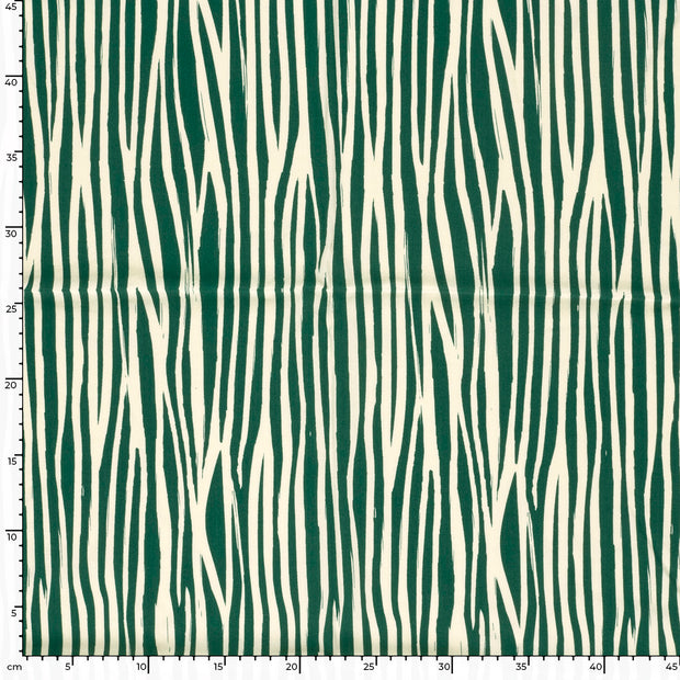 Bamboo Poplin fabric Stripes Green