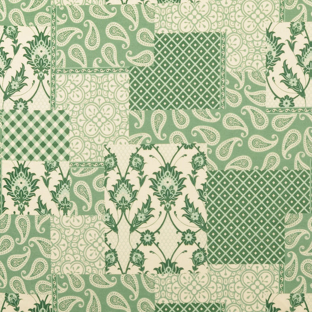 Cotton Poplin fabric Paisley Dark Mint