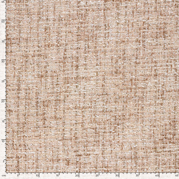 Bouclé fabric Checks Beige