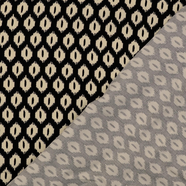 Viscose Satin fabric Black printed 