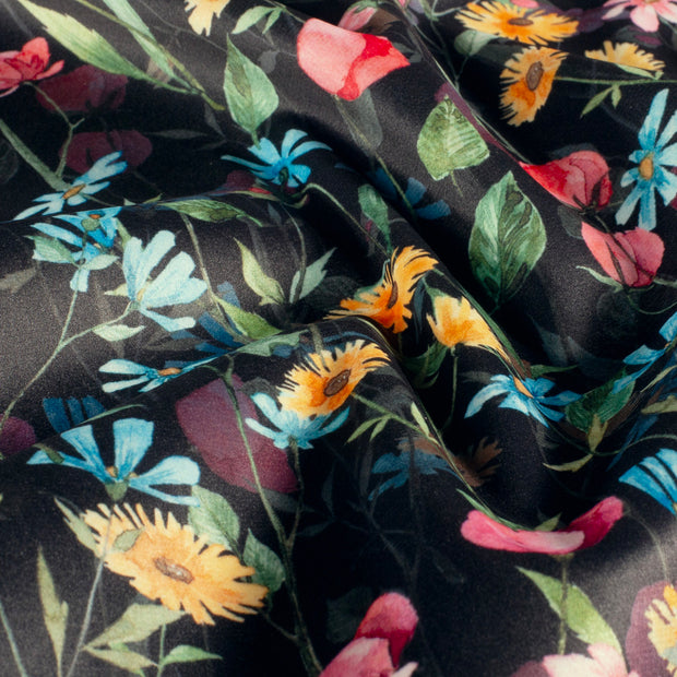 Velours tissu animaux Noir