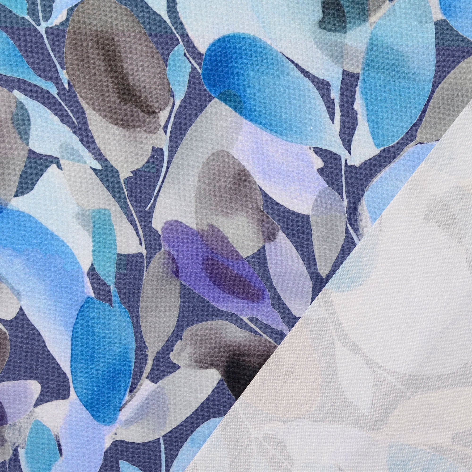 Cotton Jersey fabric Flowers Light Blue | Wholesale fabrics | Nooteboom ...