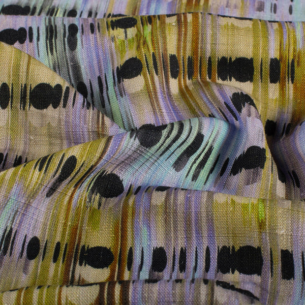 Geweven Viscose Linnen stof Abstract Marine