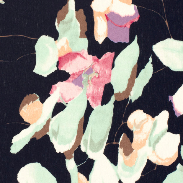 Borken Crepe fabric Abstract Navy