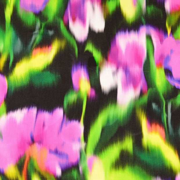 Viscose Satin fabrik Blumen Mehrfarbig