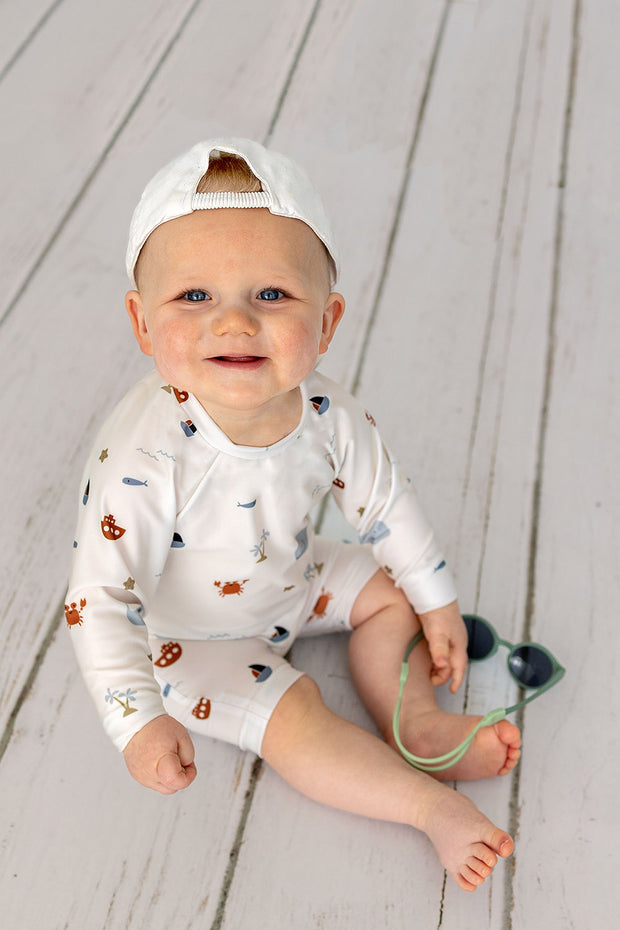 Swimwear Jersey UPF50 Recycled fabrik Wale Wollweiß