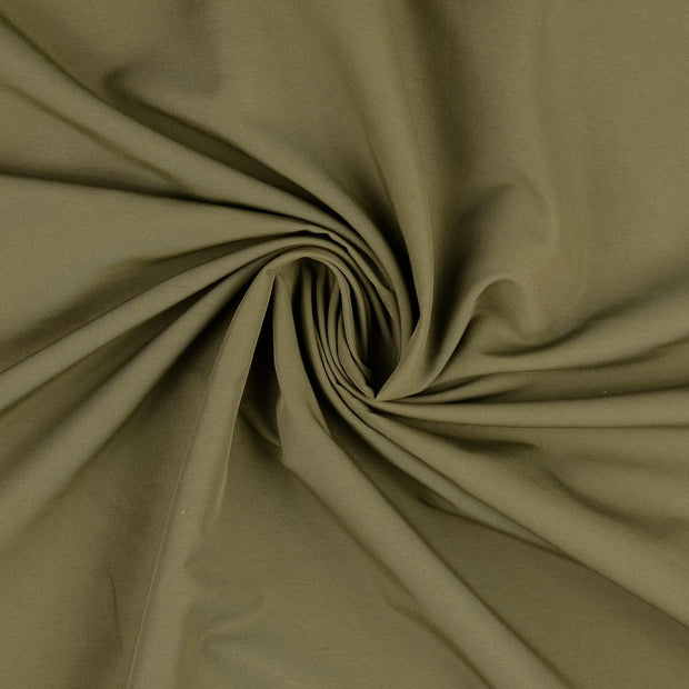 Popeline de Coton tissu Vert Olive 