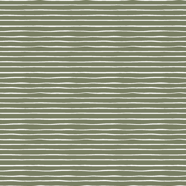 Cotton Jersey fabric Stripes Dark Green