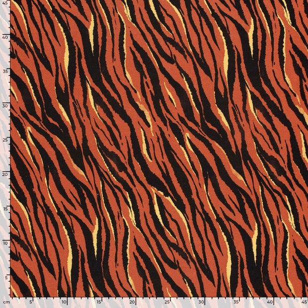 Jersey de Viscose tissu tigres Brique