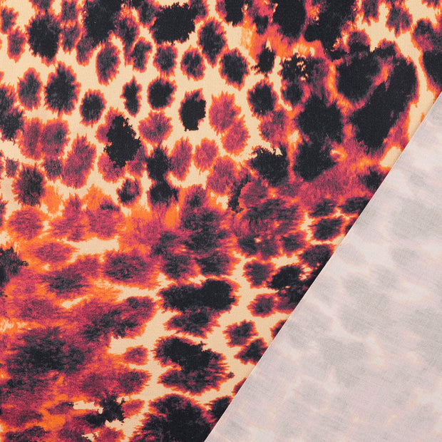 Viscose Satin fabric Red digital printed 