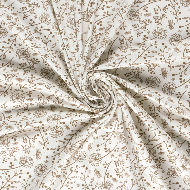Jersey fabric Off White printed 