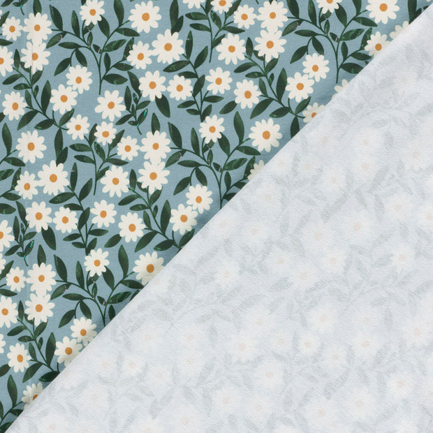 French Terry fabric Flowers digital printed 