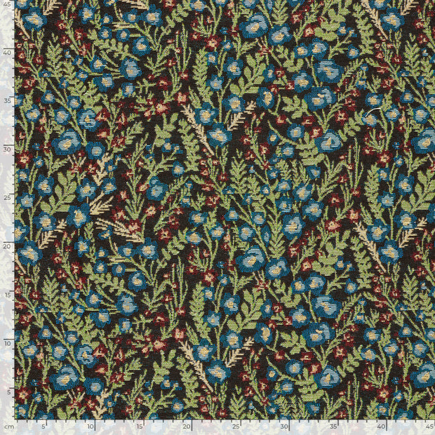 Jacquard fabric Flowers Black