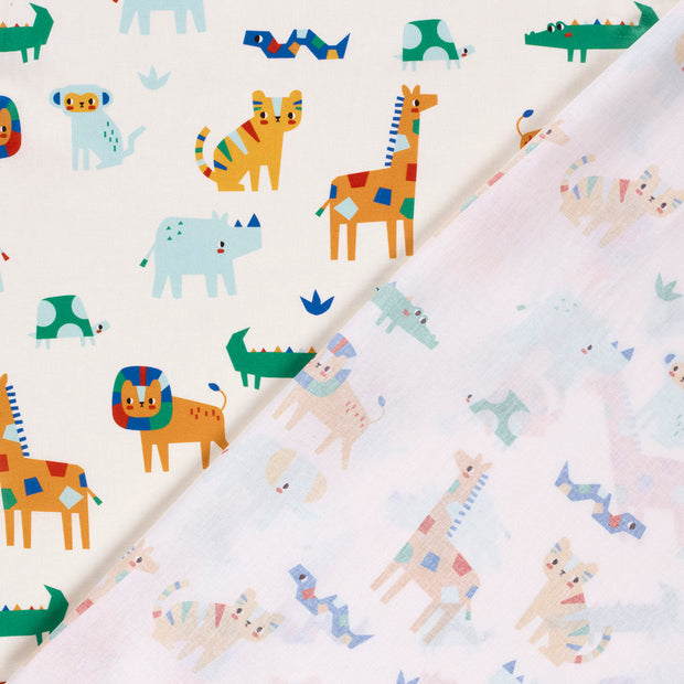 Cotton Poplin fabric Animals printed 