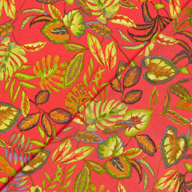 Polyester Bubble tela Hojas estampado 