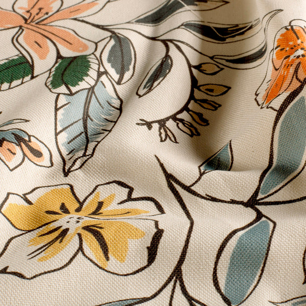 Panama stof Bloemen Beige