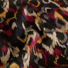 Viscose Satijn bedrukt Abstract Bordeaux