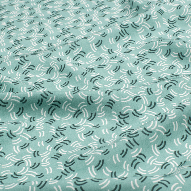 Viscose Poplin fabric Abstract Petrol
