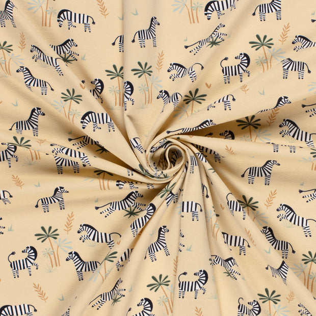 Baumwolle Jersey fabrik Beige bedruckt 