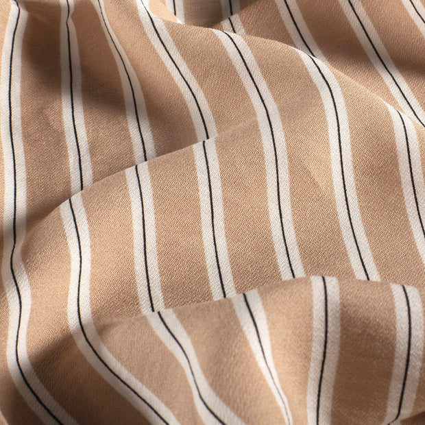 Viscose Nylon Crepe tissu rayures Camel