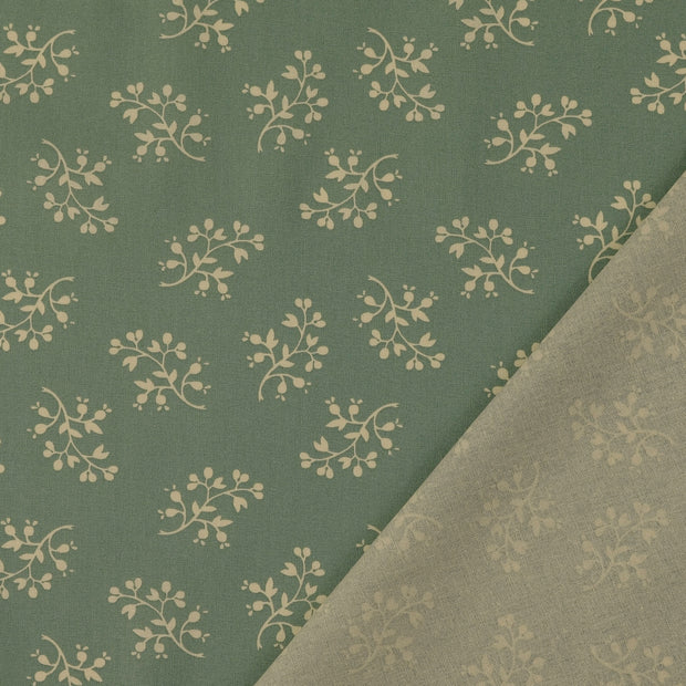 Cotton Poplin fabric Mint printed 