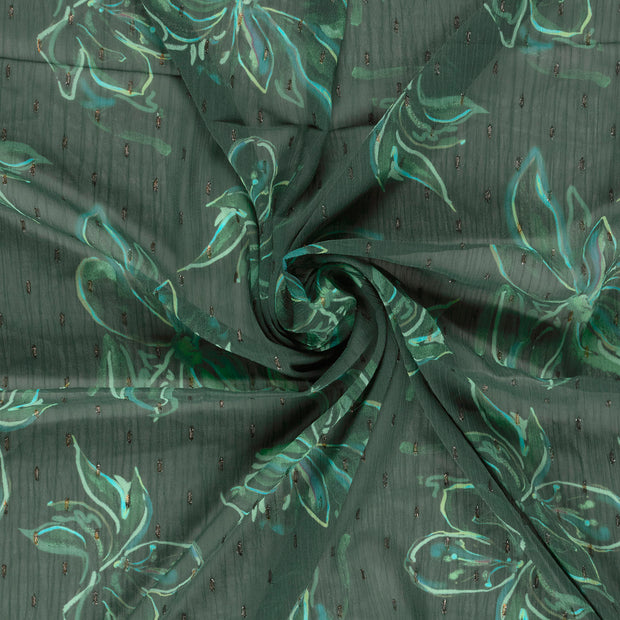 Chiffon fabric Petrol digital printed 