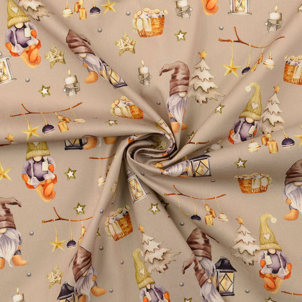 Katoen Poplin stof Beige 