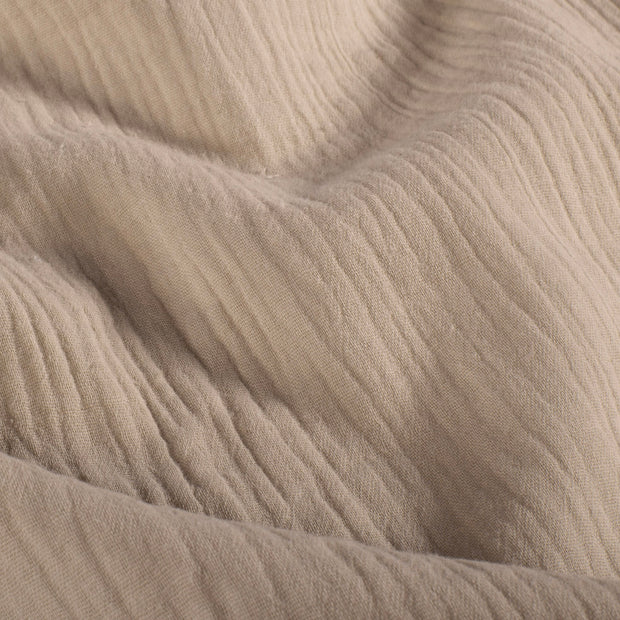 Mousseline extra breed stof Effen Beige