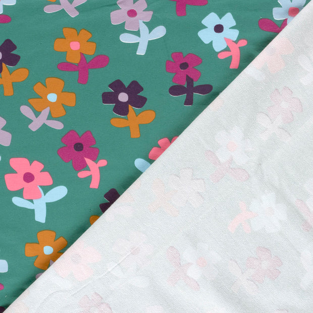 French Terry fabric Flowers brushed and digital printed 