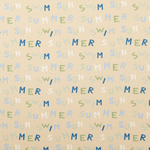 Jersey fabric Writings Nude