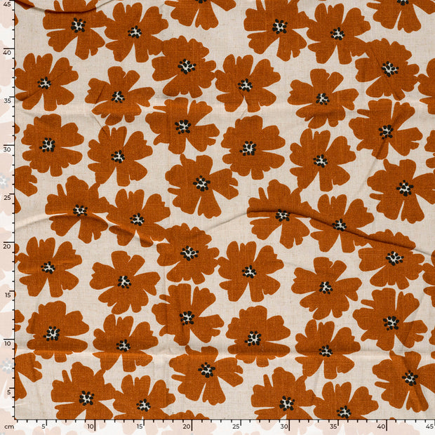  fabric Flowers Brique
