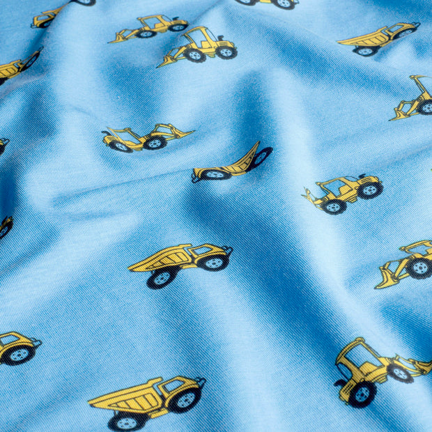 Jersey de Coton tissu tracteurs Bleu Ciel
