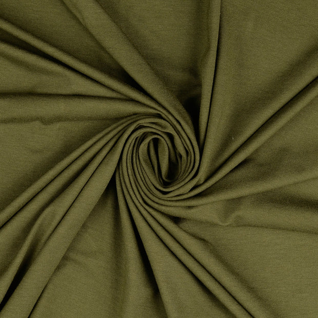 Viscosa Jersey tela Verde oliva 