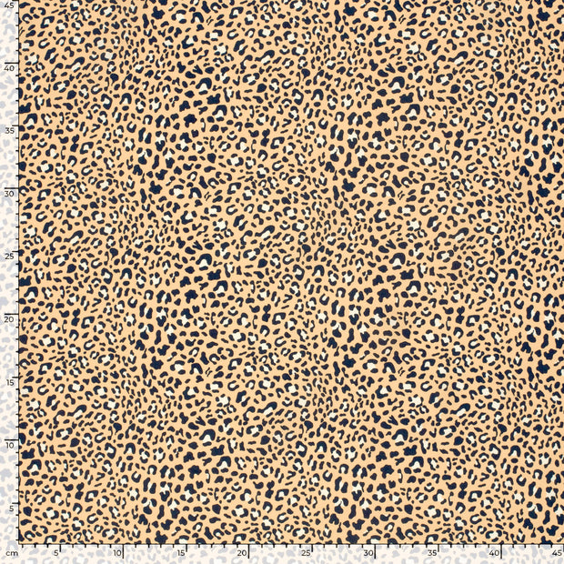 Viscose Poplin fabric Leopards Salmon