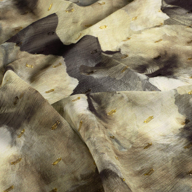 Chiffon fabric Glitter Brown