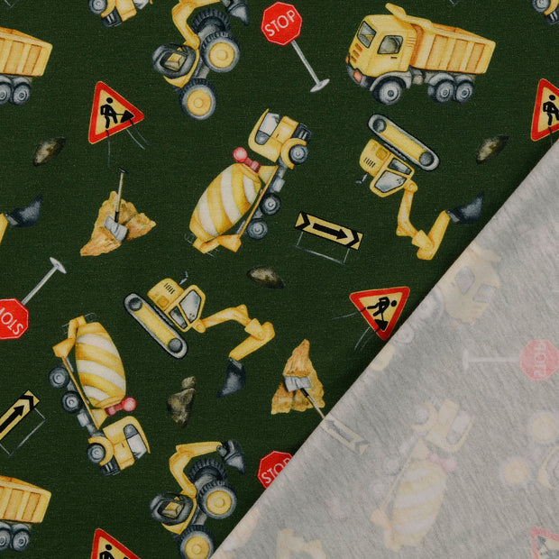 Jersey fabric Green digital printed 